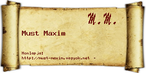 Must Maxim névjegykártya